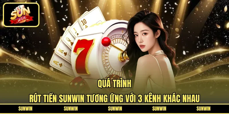 Quá trình rút tiền Sunwin tương ứng với 3 kênh khác nhau